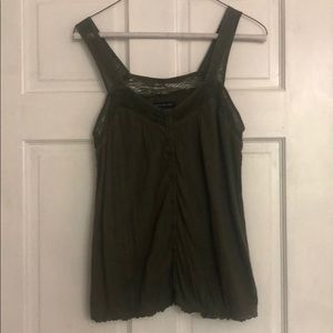 American Eagle Olive Green Lace Tank Top
